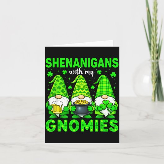 Schabernack mit Gnomies St. Patricks Day Gnom Männ Karte (Vorderseite)