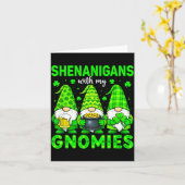 Schabernack mit Gnomies St. Patricks Day Gnom Männ Karte (Gelbe Blume)