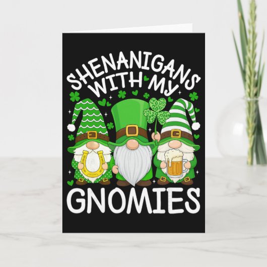 Schabernack mit meinen Gnomies St. Patrick's Day G Karte (Vorderseite)