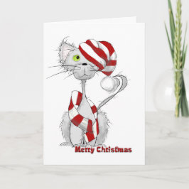 Schäbig die Katzen-Weihnachtskarte Feiertagskarte