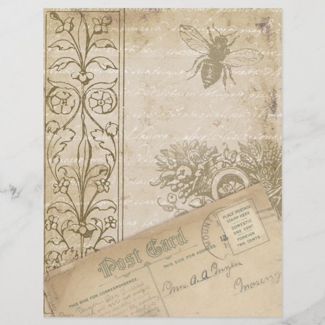 Schäbige alte Papier Scrapbook Ephemera (Vorderseite)