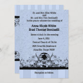 Schäbige blaue alte lederne einladung (Vorne/Hinten)