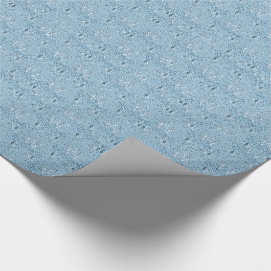 Schäbige blaue Franzosen Toile Geschenkpapier (Ecke)