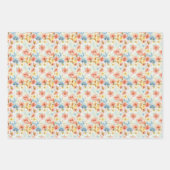 Schäbige Boho-Wildblumen Elegante Farbige Blumige Geschenkpapier Set (Vorderseite 2)
