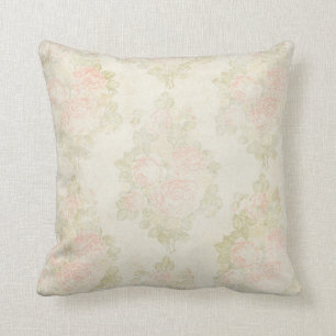 Schäbige englische Cottage-Vintage-verblasste Rose Kissen