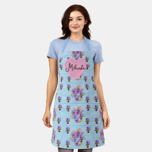 Schäbige Florale Pastellblaue Weihnachts Mädchen N Schürze