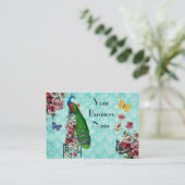 Schäbige französische Pfau-Visitenkarte Visitenkarte (Stehend Vorderseite)