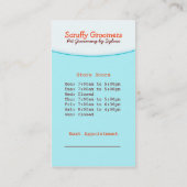 Schäbige Groomers-Haustier-PflegenVisitenkarte Terminkarte (Rückseite)