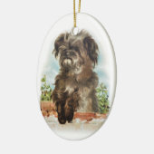Schäbige Hundeverzierung Keramik Ornament (Links)