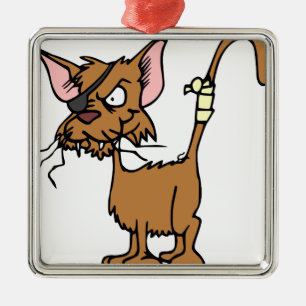 Schäbige Katze Ornament Aus Metall