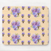 Schäbige lila Stiefmütterchen Blumen gelbe Maus-Ma Mousepad (Vorne)