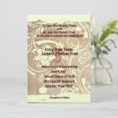 Schäbige Pergament-Hochzeits-Einladung Einladung (Stehend Vorderseite)
