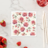 Schäbige rosa Rosen für immer Serviette (Beispiel)