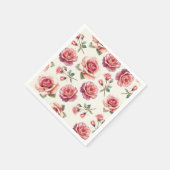Schäbige rosa Rosen für immer Serviette (Ecke)