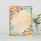 Schäbige und Schicke Blumen-Schreibwarenpapier Briefbogen (Stehend Vorderseite)