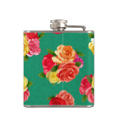 Schäbige Vintage Blumenflasche Flachmann (Rückseite)