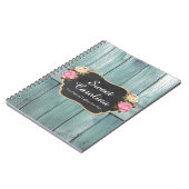 Schäbige Vintage Rosen-rustikale Land-Tafel Notizblock (Linke Seite)