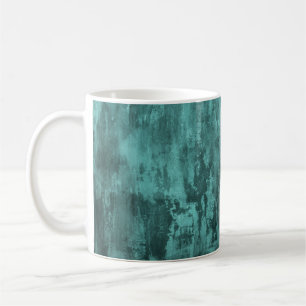 Schäbiger Hintergrund, Türkisfarbe, Grunge, Loft,  Kaffeetasse