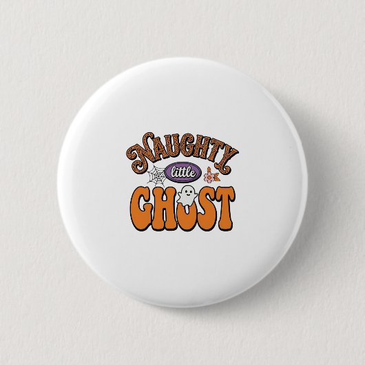 Schabiger kleiner Geist Vintage-Halloween-Shirt-De Button (Vorderseite)