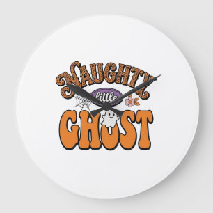 Schabiger Kleiner Geist Vintage-Halloween-Shirt-De Große Wanduhr