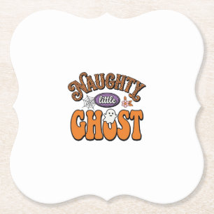Schabiger kleiner Geist Vintage-Halloween-Shirt-De Untersetzer