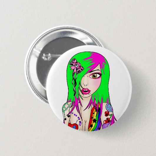 Schäbiger Lizzie Button (Vorne & Hinten)