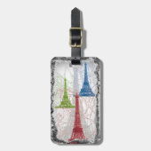 Schäbiger Paris-Eiffelturm-Gepäckanhänger Gepäckanhänger (Vorderseite vertikal)