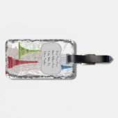 Schäbiger Paris-Eiffelturm-Gepäckanhänger Gepäckanhänger (Rückseite horizontal)