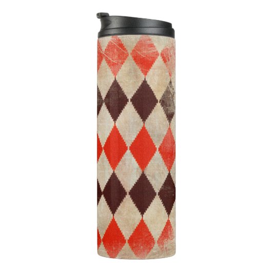 schäbiger Rhombushintergrund Thermosbecher (Nach rechts gedreht)
