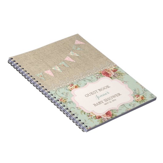 Schäbiges rustikales Land-schicke Notizblock (Rechte Seite)