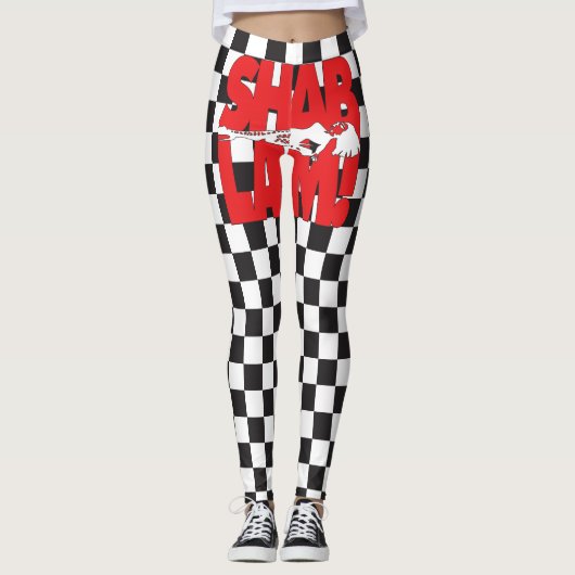 SCHABLAM! mit Drag Queen & Race-Flag-Quadraten Leggings (Vorderseite)