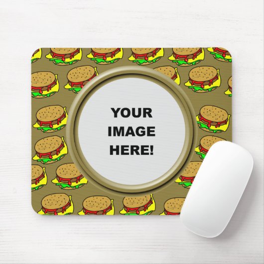 Schablone, Burger-Grenze Mousepad (Mit Mouse)