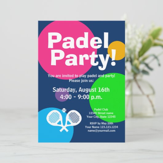 Schablone für die Party Einladung des Tennissports (Stehend Vorderseite)