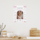Schablone für Meilenstein-Board mit rosa Schleife, Poster (Küche)