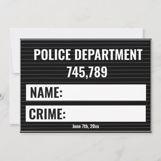 Schablone für Mugshot-Schilder Karte (Vorderseite)