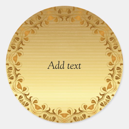 Schablone Gold und Bronze Runder Aufkleber (Vorderseite)
