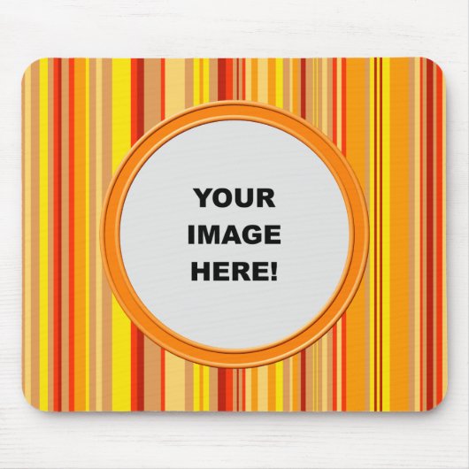 Schablone, orange Streifen-Grenze Mousepad (Vorne)
