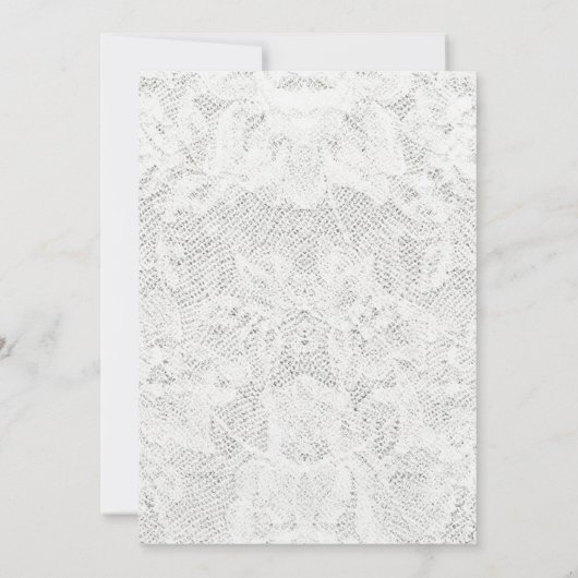 Schablone - weißer Spitze-Hintergrund Einladung (Rückseite)