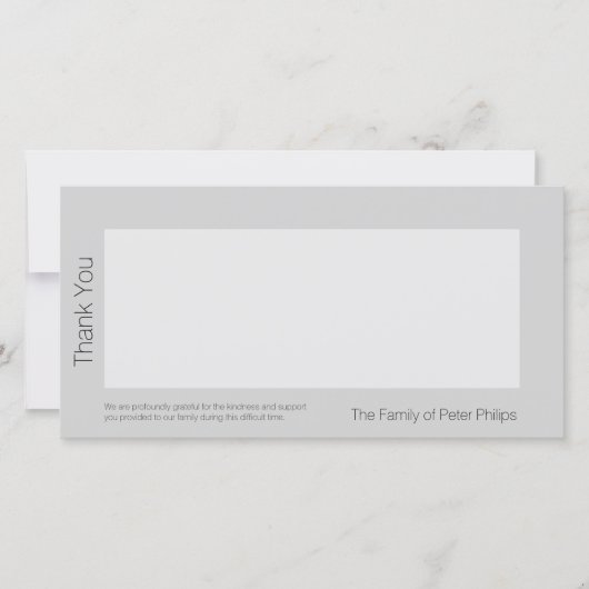 Schablonen-Beileid danken, die Ihnen, addieren 2 Dankeskarte (Vorderseite)