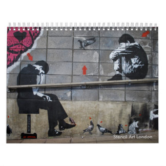 Schablonen-Kunst London Kalender
