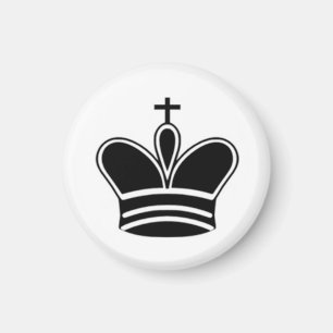 Schach 1-1/4" Kühlschrankmagnet ~ King (schwarz)