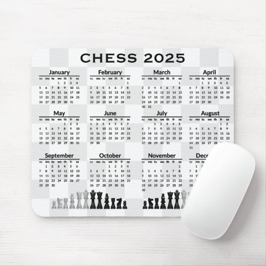 Schach 2025 Kalender Mousepad (Mit Mouse)