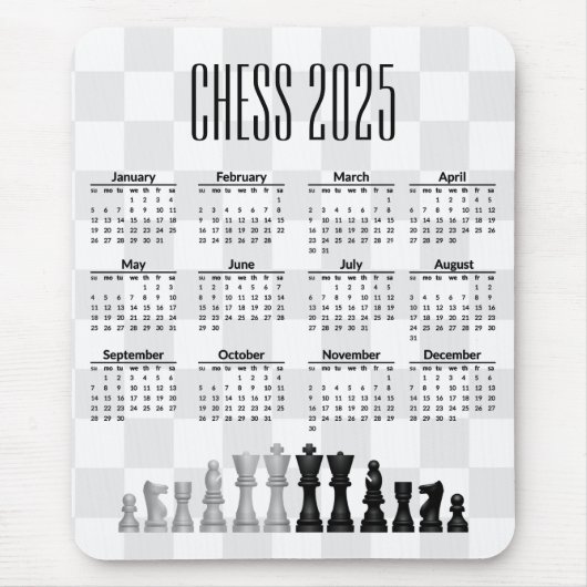 Schach 2025 Kalender Mousepad (Vorne)