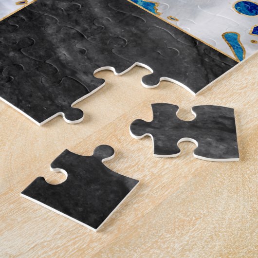 Schach Abstrakte Kunst - Blue Marble Puzzle (Seite)