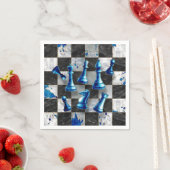 Schach Abstrakte Kunst - Blue Marble Serviette (Beispiel)