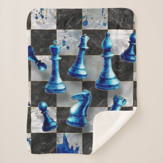 Schach Abstrakte Kunst - Blue Marble Sherpadecke (Vorderseite)
