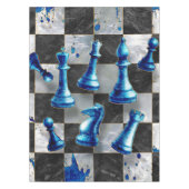 Schach Abstrakte Kunst - Blue Marble Tischdecke (Vorderseite)