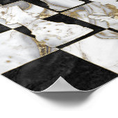 Schach Abstrakte Kunst - Schwarzer Marmor und Perl Poster (Ecke)