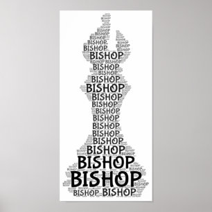 Schach Bishop Word Picture Poster