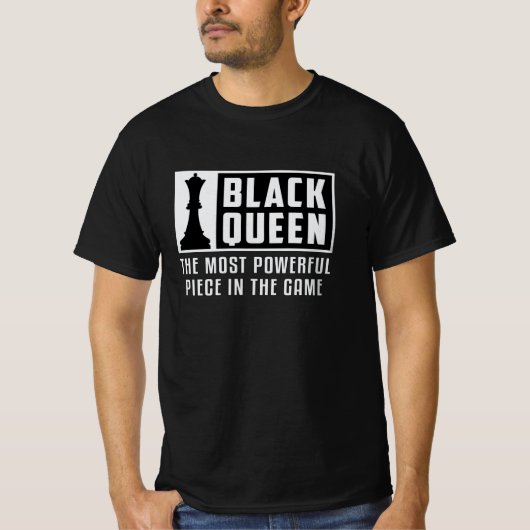 Schach Black Queen Schachbrett Schachbrett Geschen T-Shirt (Vorderseite)